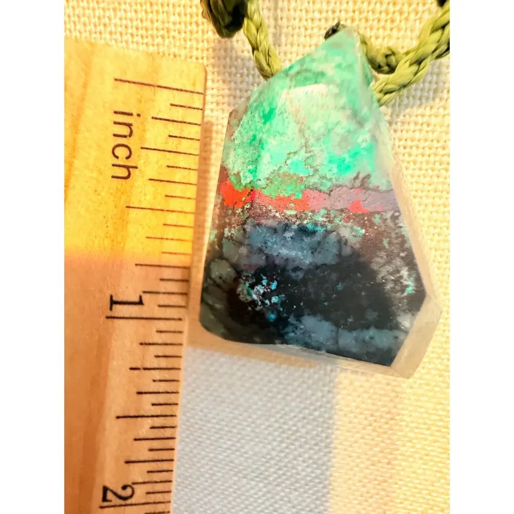 Vintage Genuine Stone Pendant Necklace 20”